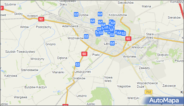 mapa Piwki, Piwki na mapie Targeo