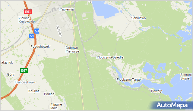 mapa Płociczno-Osiedle, Płociczno-Osiedle na mapie Targeo