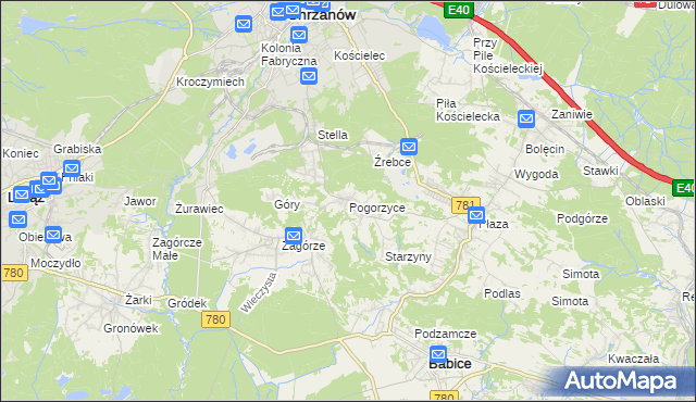 mapa Pogorzyce, Pogorzyce na mapie Targeo