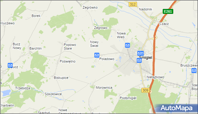 mapa Poladowo, Poladowo na mapie Targeo