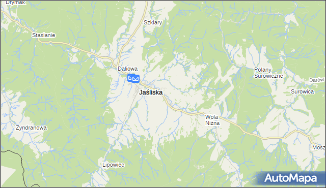 mapa Posada Jaśliska, Posada Jaśliska na mapie Targeo