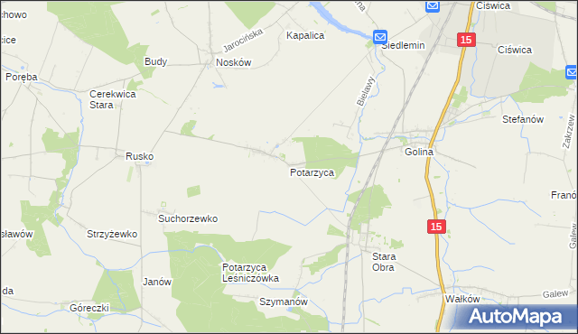 mapa Potarzyca gmina Jarocin, Potarzyca gmina Jarocin na mapie Targeo