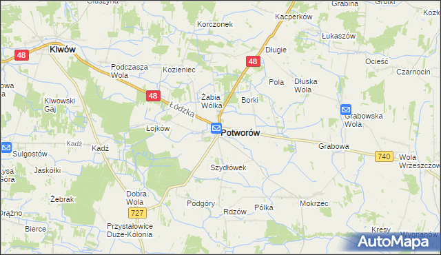 mapa Potworów powiat przysuski, Potworów powiat przysuski na mapie Targeo