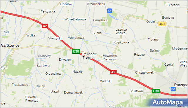 mapa Powodów Drugi, Powodów Drugi na mapie Targeo