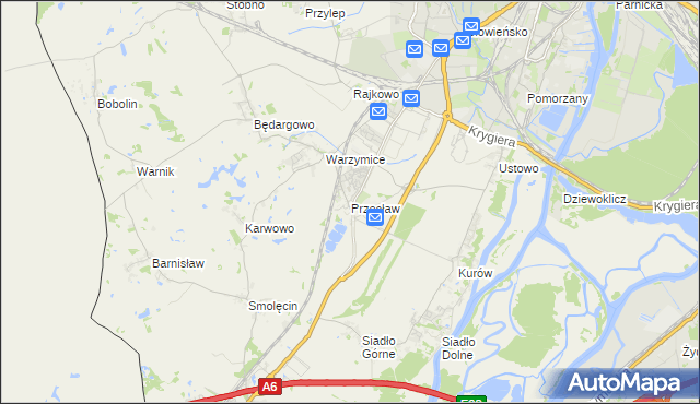 mapa Przecław gmina Kołbaskowo, Przecław gmina Kołbaskowo na mapie Targeo