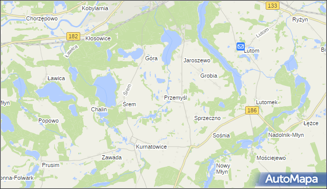 mapa Przemyśl gmina Sieraków, Przemyśl gmina Sieraków na mapie Targeo