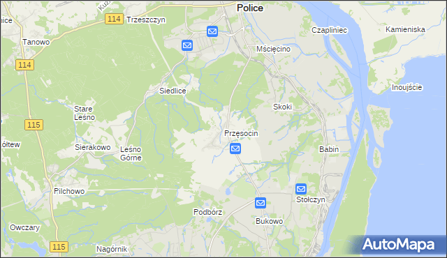 mapa Przęsocin, Przęsocin na mapie Targeo