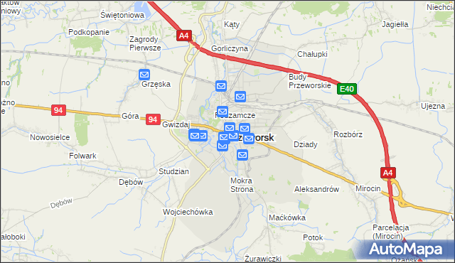 mapa Przeworsk, Przeworsk na mapie Targeo