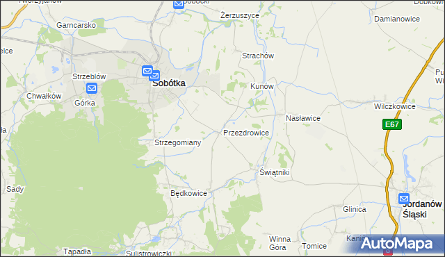 mapa Przezdrowice, Przezdrowice na mapie Targeo