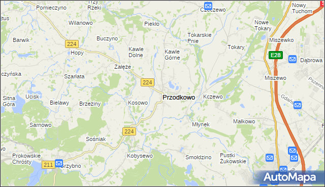 mapa Przodkowo, Przodkowo na mapie Targeo