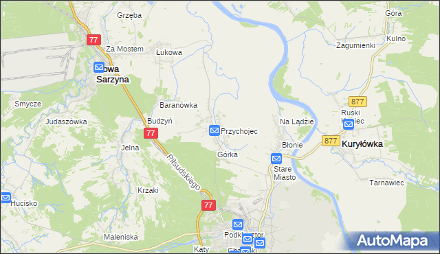 mapa Przychojec, Przychojec na mapie Targeo