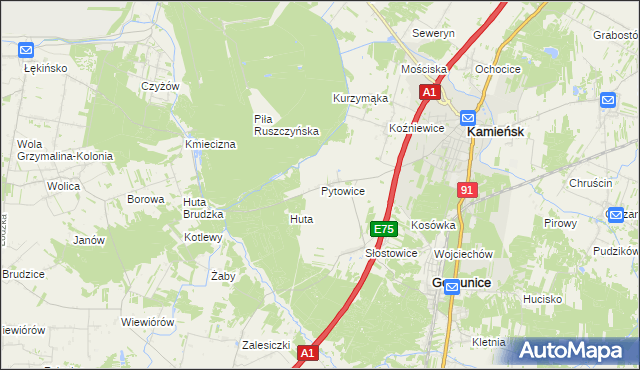 mapa Pytowice, Pytowice na mapie Targeo