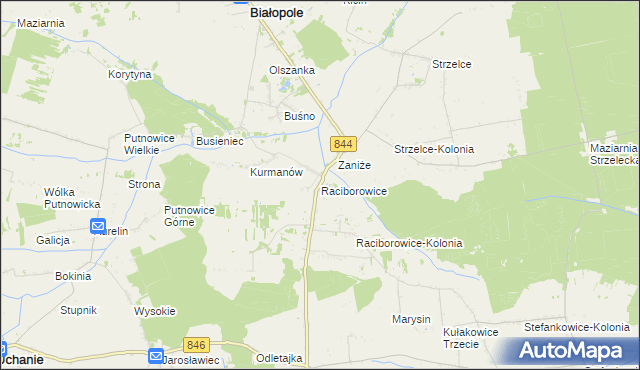 mapa Raciborowice gmina Białopole, Raciborowice gmina Białopole na mapie Targeo