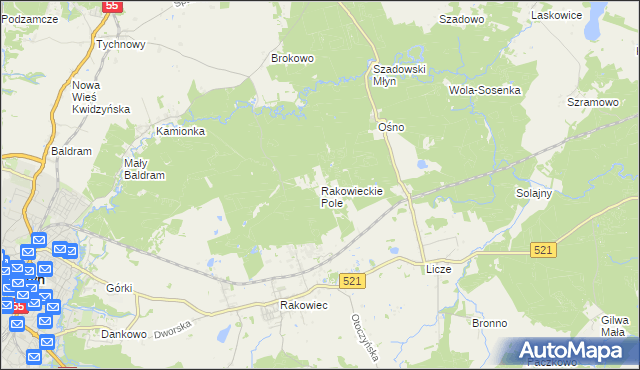 mapa Rakowieckie Pole, Rakowieckie Pole na mapie Targeo