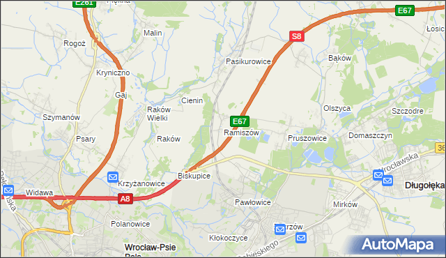 mapa Ramiszów, Ramiszów na mapie Targeo