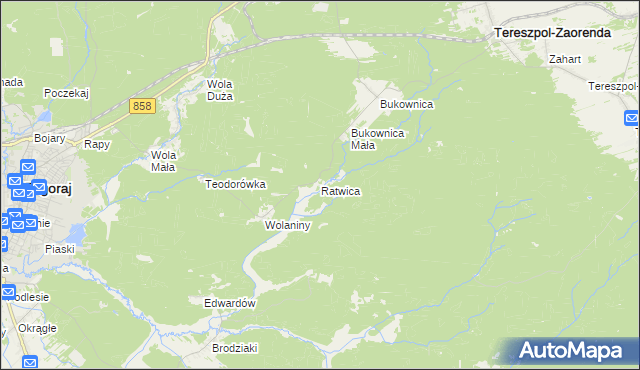 mapa Ratwica, Ratwica na mapie Targeo