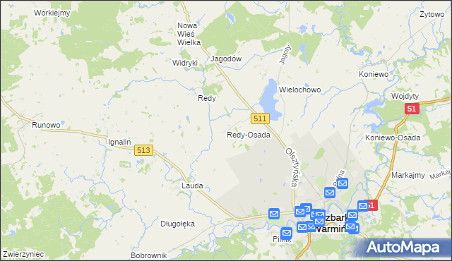 mapa Redy-Osada, Redy-Osada na mapie Targeo