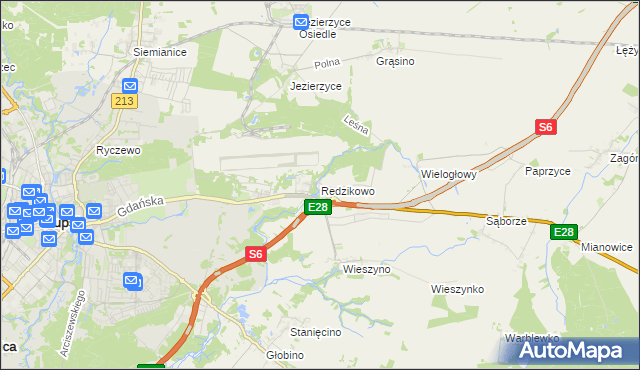 mapa Redzikowo, Redzikowo na mapie Targeo