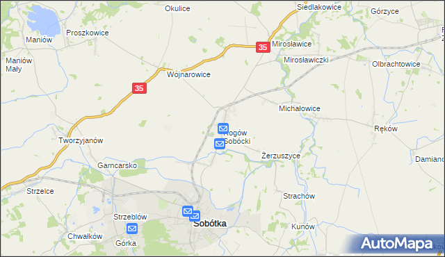 mapa Rogów Sobócki, Rogów Sobócki na mapie Targeo