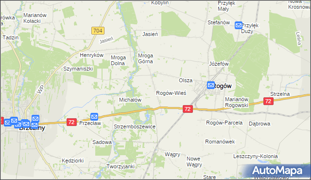 mapa Rogów-Wieś, Rogów-Wieś na mapie Targeo