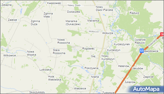 mapa Rogówiec, Rogówiec na mapie Targeo