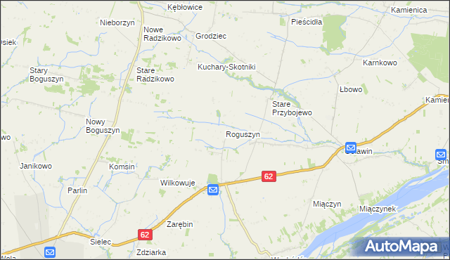 mapa Roguszyn gmina Czerwińsk nad Wisłą, Roguszyn gmina Czerwińsk nad Wisłą na mapie Targeo