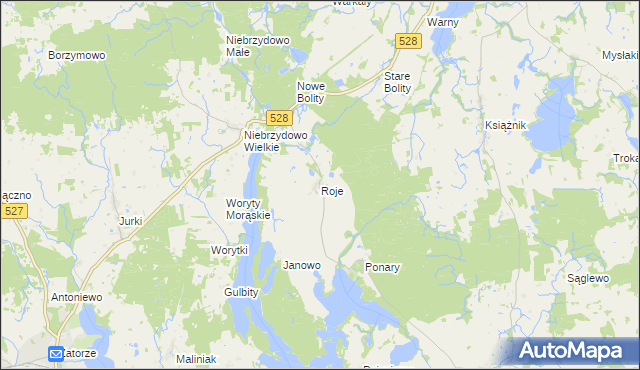 mapa Roje, Roje na mapie Targeo