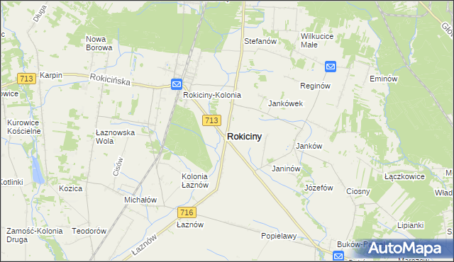 mapa Rokiciny powiat tomaszowski, Rokiciny powiat tomaszowski na mapie Targeo
