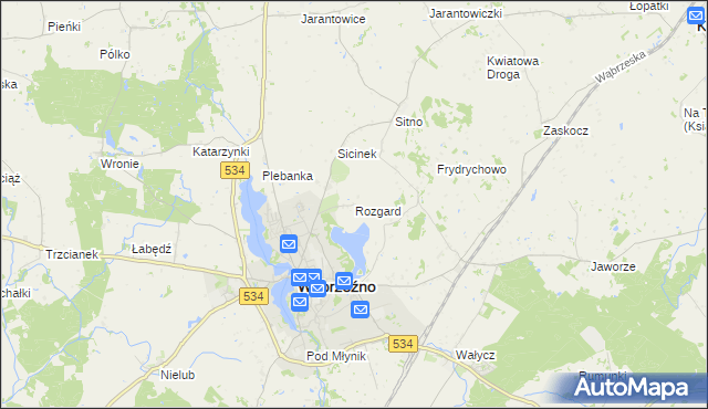 mapa Rozgard, Rozgard na mapie Targeo