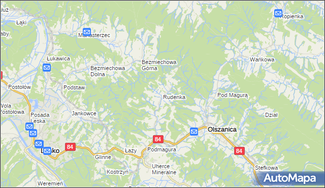 mapa Rudenka, Rudenka na mapie Targeo