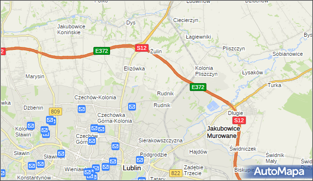 mapa Rudnik gmina Wólka, Rudnik gmina Wólka na mapie Targeo