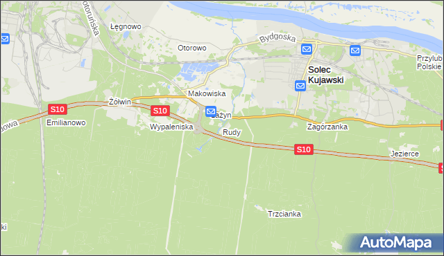 mapa Rudy gmina Solec Kujawski, Rudy gmina Solec Kujawski na mapie Targeo