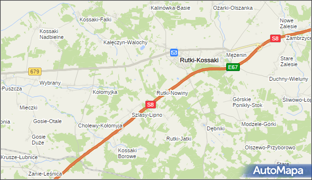 mapa Rutki-Nowiny, Rutki-Nowiny na mapie Targeo