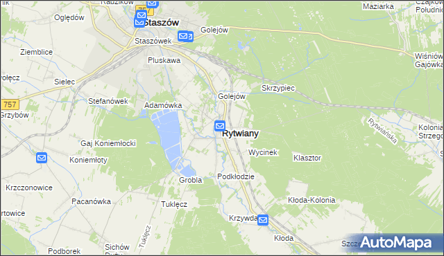 mapa Rytwiany, Rytwiany na mapie Targeo