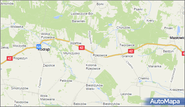 mapa Rzejowice, Rzejowice na mapie Targeo