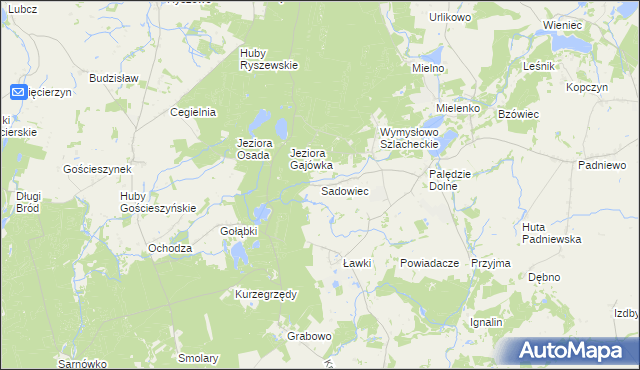mapa Sadowiec gmina Mogilno, Sadowiec gmina Mogilno na mapie Targeo