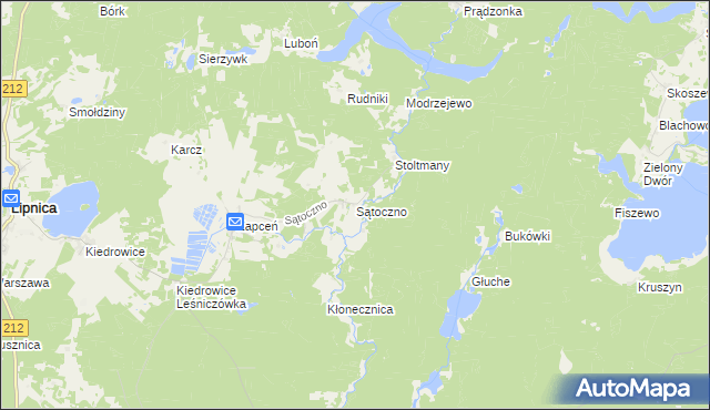 mapa Sątoczno gmina Lipnica, Sątoczno gmina Lipnica na mapie Targeo