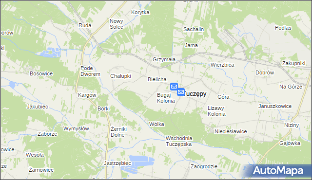 mapa Sieczków gmina Tuczępy, Sieczków gmina Tuczępy na mapie Targeo