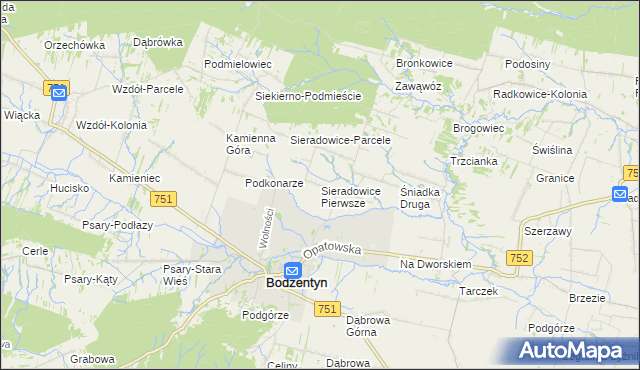 mapa Sieradowice Pierwsze, Sieradowice Pierwsze na mapie Targeo