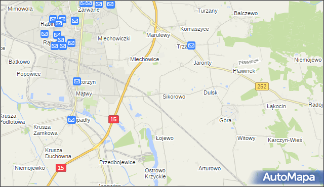 mapa Sikorowo gmina Inowrocław, Sikorowo gmina Inowrocław na mapie Targeo