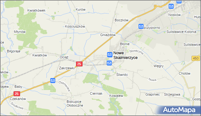 mapa Skalmierzyce, Skalmierzyce na mapie Targeo