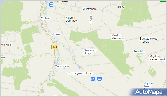 mapa Skrzynice Drugie, Skrzynice Drugie na mapie Targeo