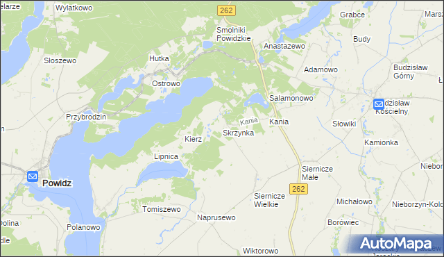mapa Skrzynka gmina Ostrowite, Skrzynka gmina Ostrowite na mapie Targeo