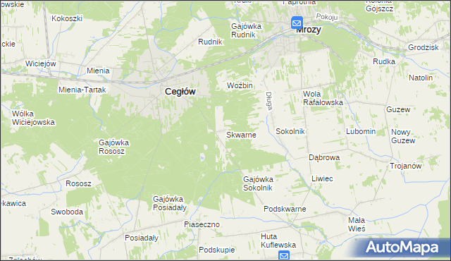 mapa Skwarne, Skwarne na mapie Targeo