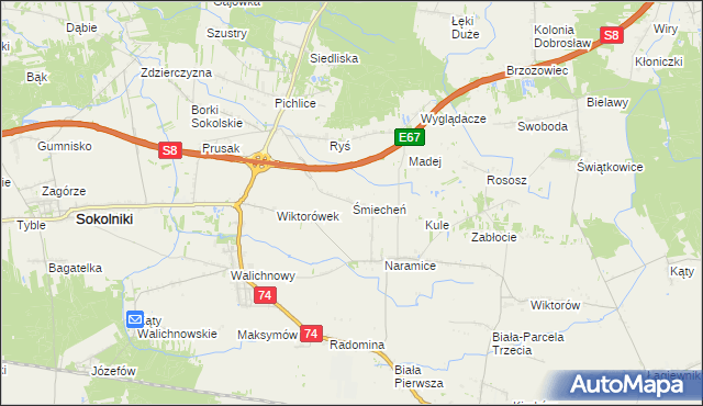 mapa Śmiecheń, Śmiecheń na mapie Targeo