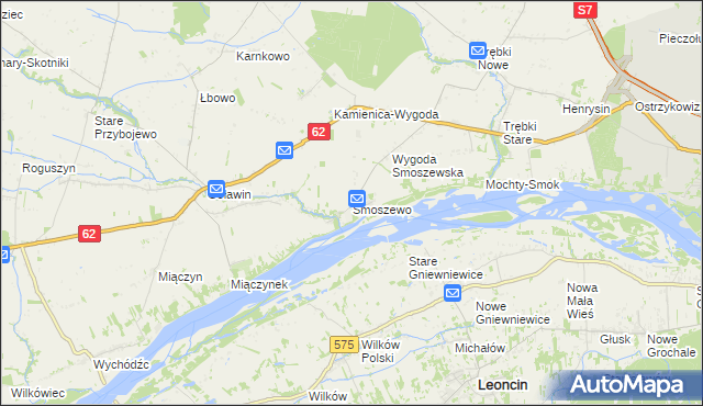 mapa Smoszewo, Smoszewo na mapie Targeo