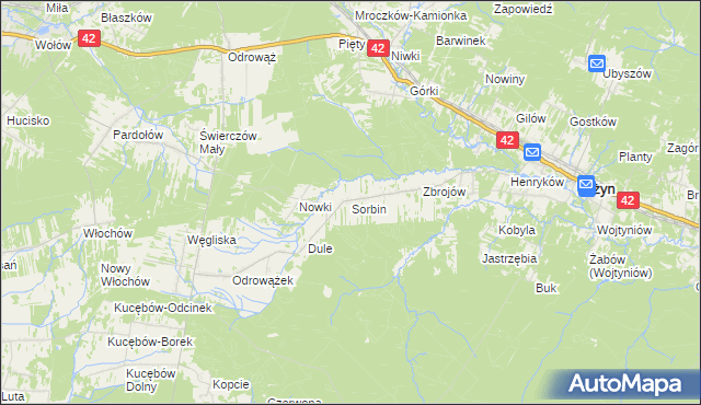 mapa Sorbin, Sorbin na mapie Targeo