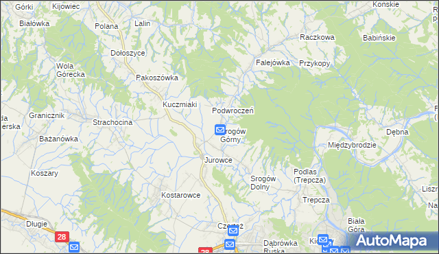mapa Srogów Górny, Srogów Górny na mapie Targeo