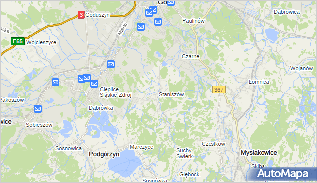 mapa Staniszów, Staniszów na mapie Targeo