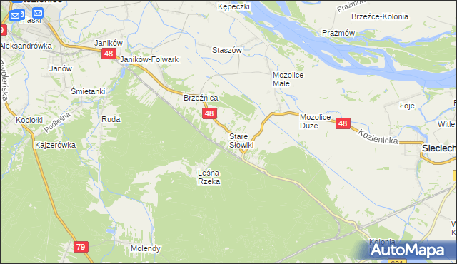 mapa Stare Słowiki, Stare Słowiki na mapie Targeo